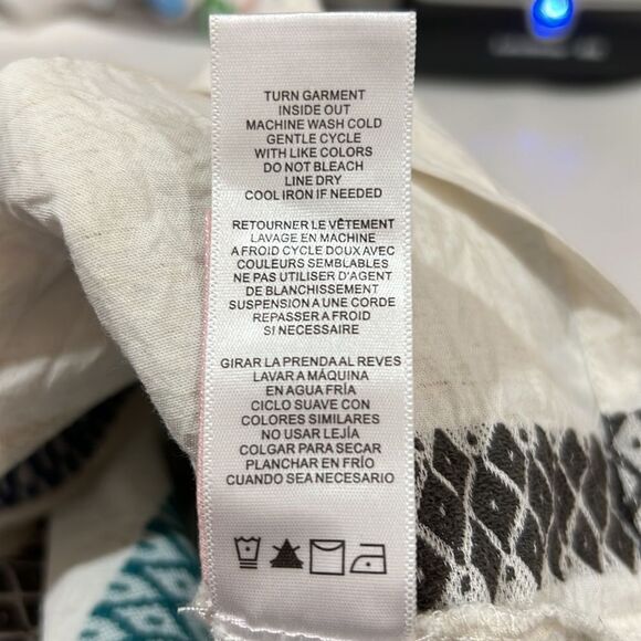 Splendid Elian Square Neck Tank Top size XL cream/teal - Picture 13 of 14